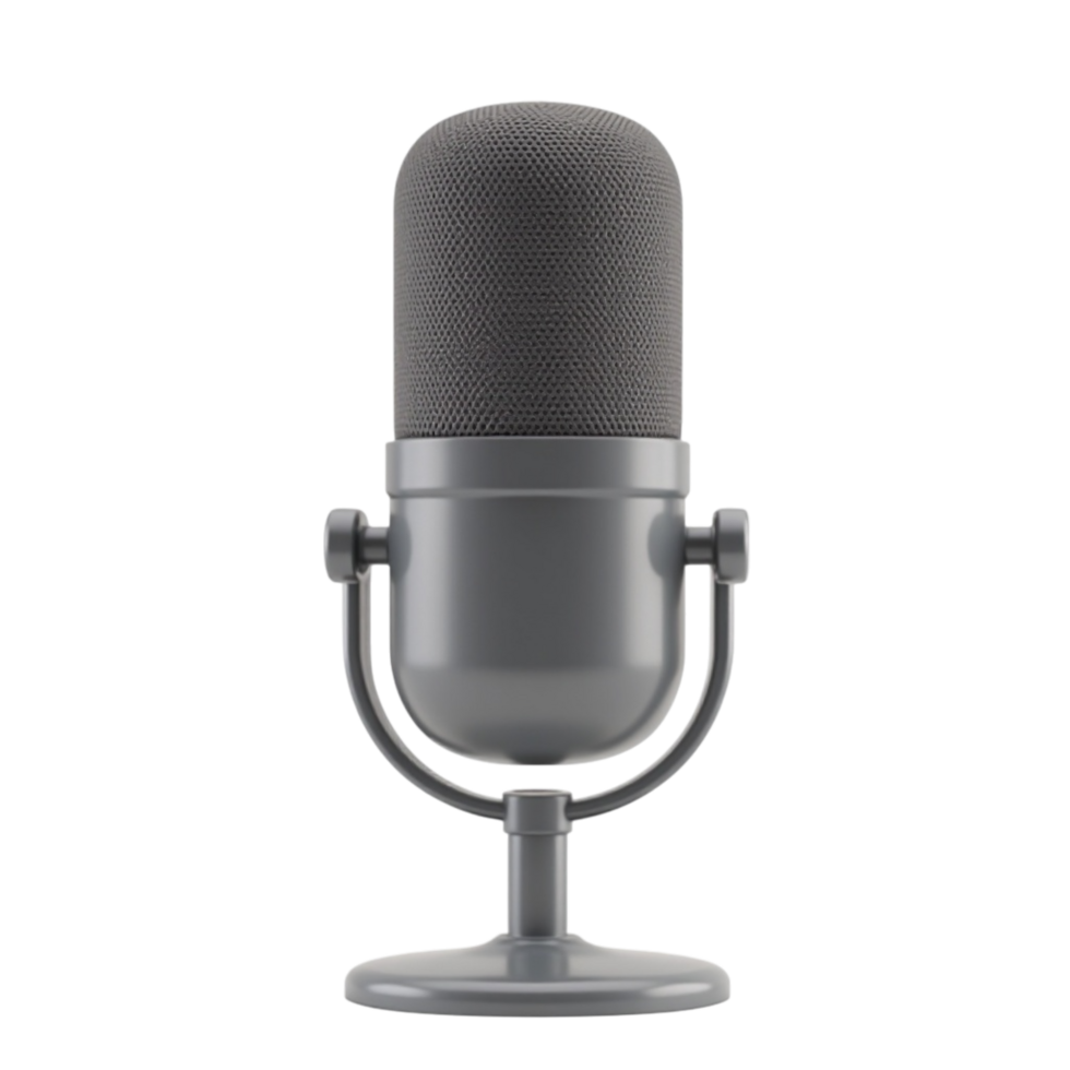 Classic Retro Studio Microphone on Transparent Background for Recording or Broadcast Use png