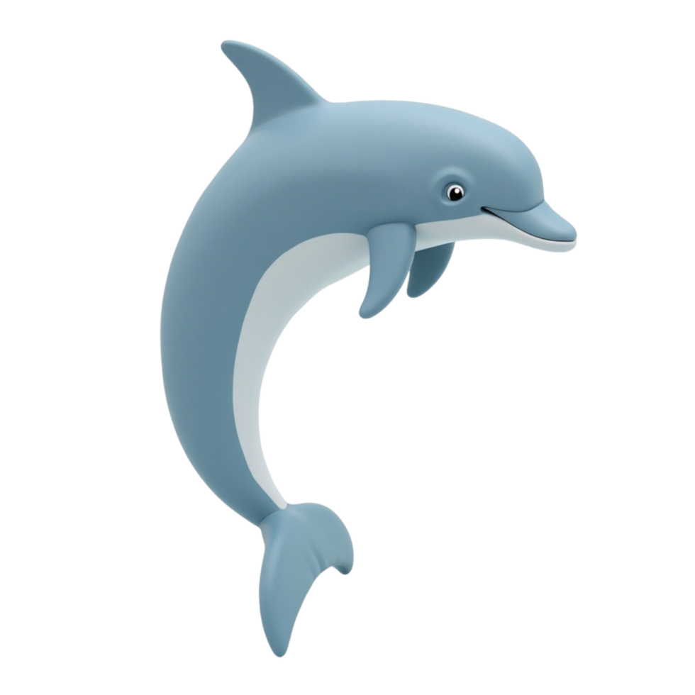 Cute cartoon dolphin jumping illustration with transparent background file for design png