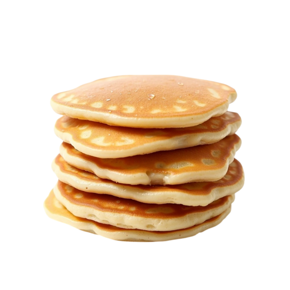 Delicious Stack of Golden Pancakes on a Transparent Background Ready for Syrup png