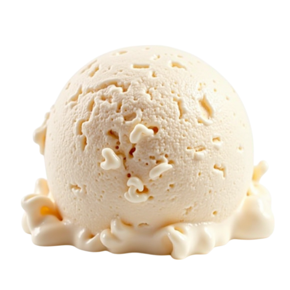 Delicious scoop of classic vanilla ice cream on a transparent background file for design projects png