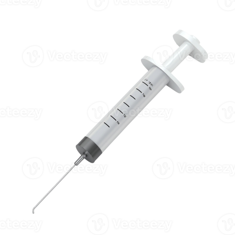 Detailed Medical Syringe with Needle on Transparent Background File png