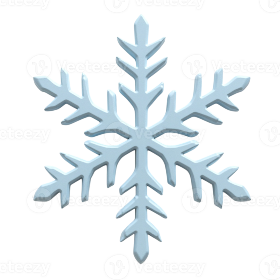 Detailed White Snowflake Design with Intricate Crystal Structure Graphic Element png