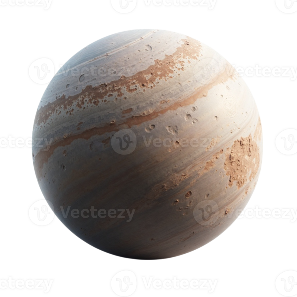 Detailed view of an alien planet in deep space with swirling atmospheric patterns and surface features perfect for science fiction concepts and cosmic backgrounds png