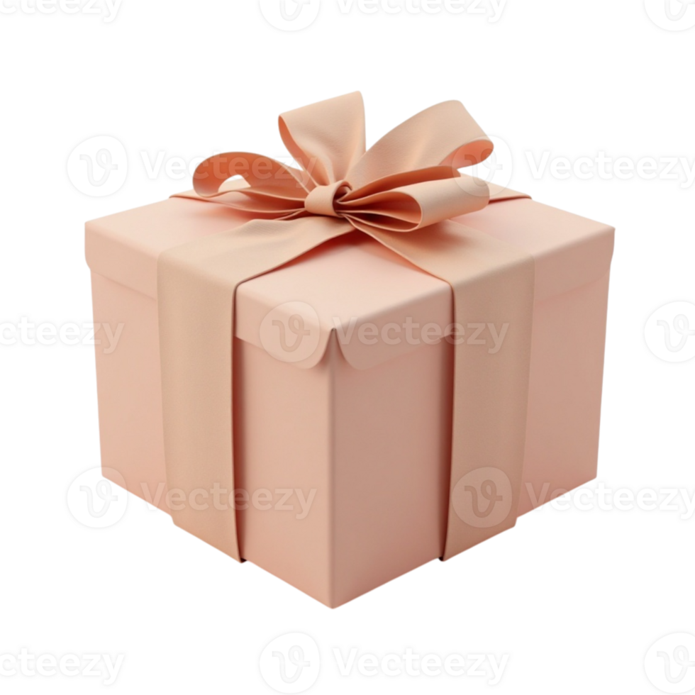 Elegant Light Pink Gift Packaging with Ribbon Tie for Special Occasion on Transparent Background File png