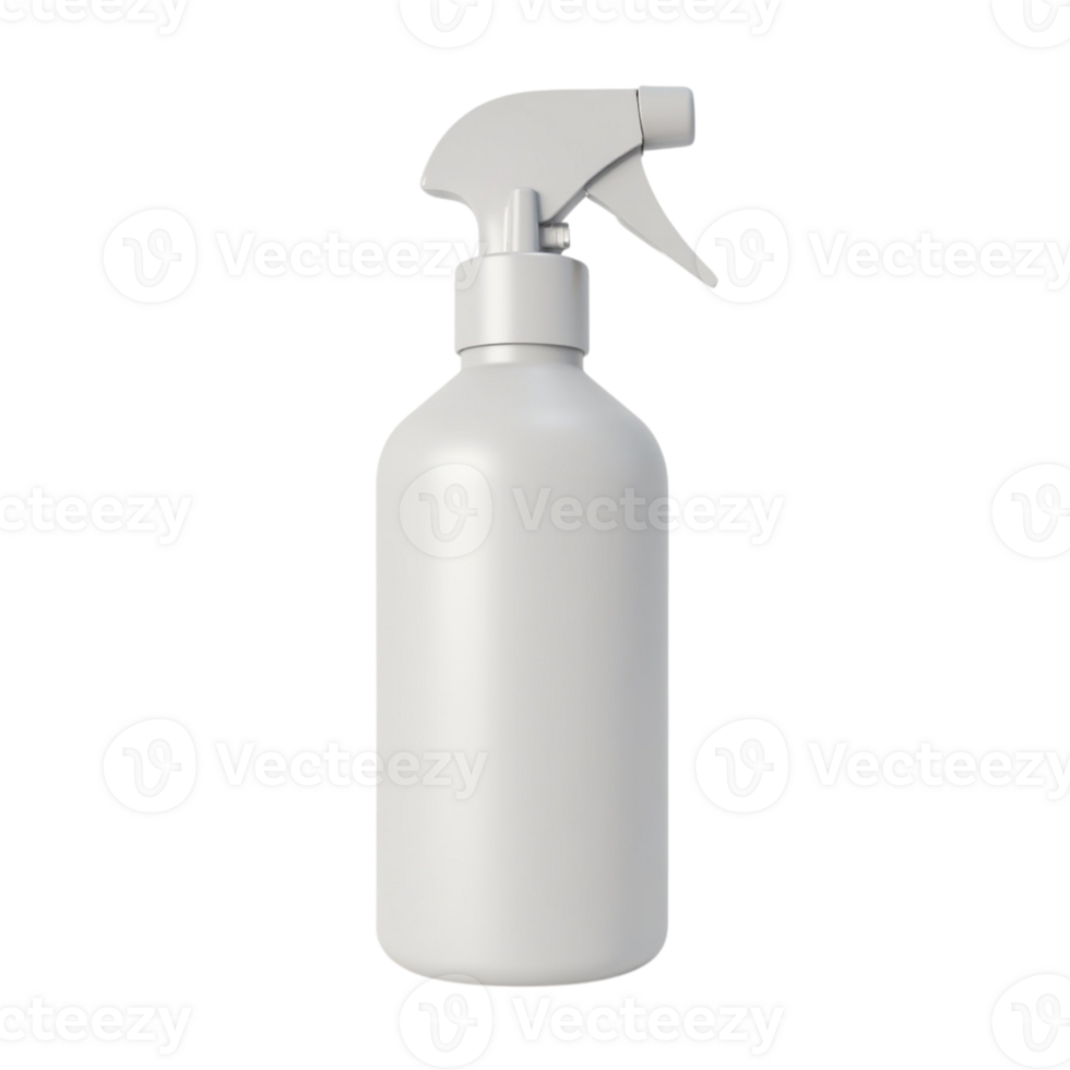 Generic Blank White Plastic Spray Bottle Isolated on Transparent Background File png
