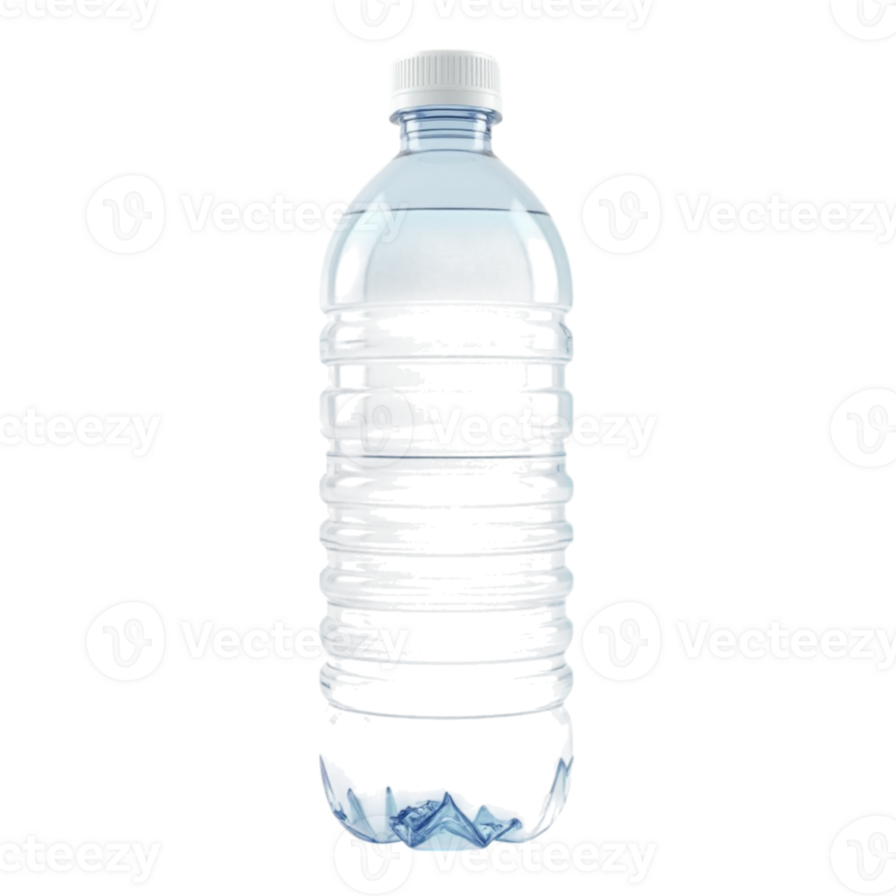 Full plastic water bottle with white cap isolated This is a file with a transparent background png