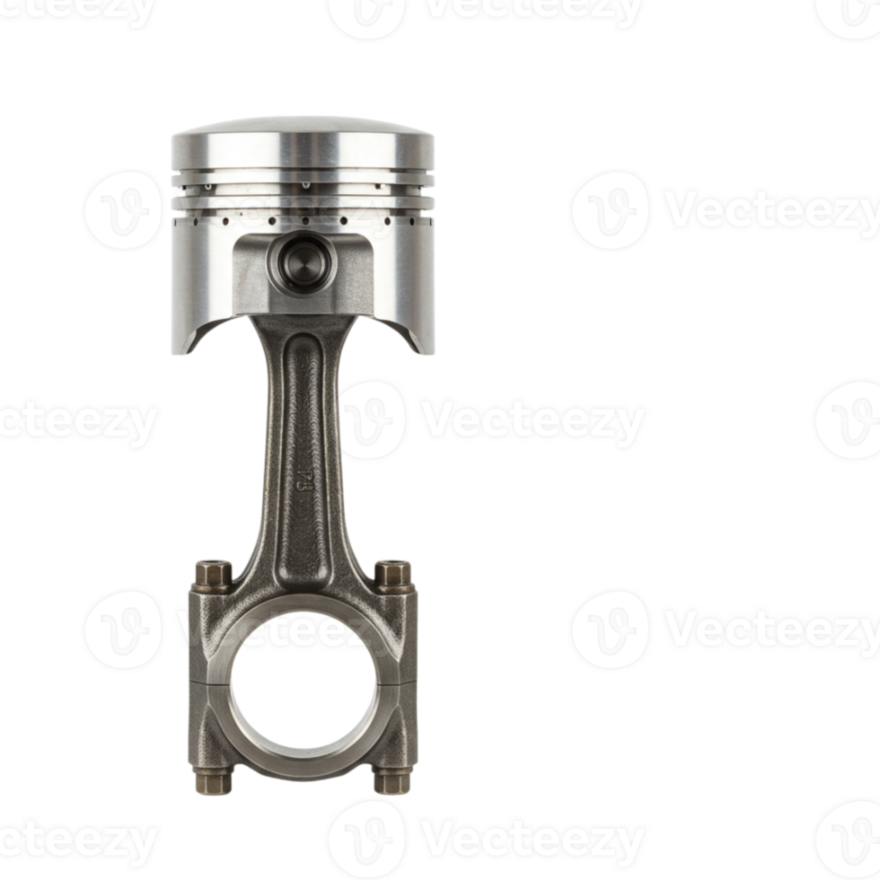 High-Quality Piston and Connecting Rod Transparent Image on Black Background for Engine Concepts png