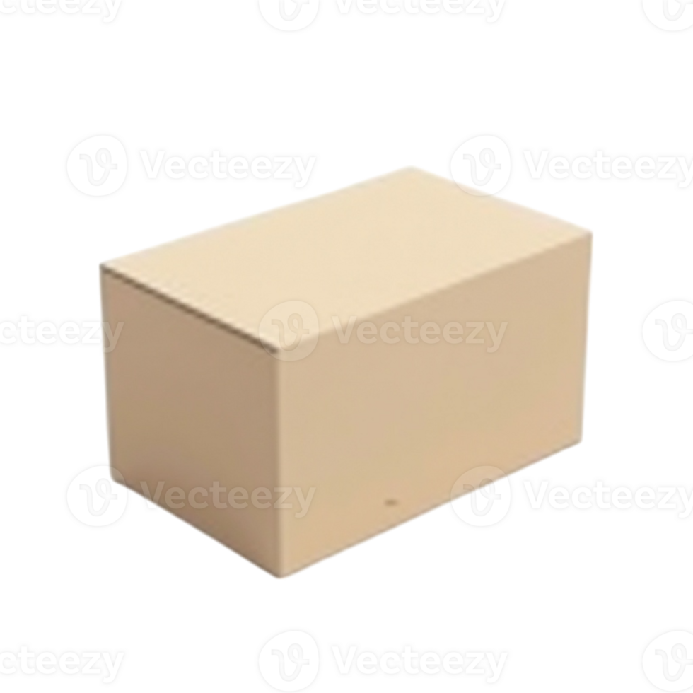 Isolated Beige Rectangular Box Object with Transparent Background for Design Elements png