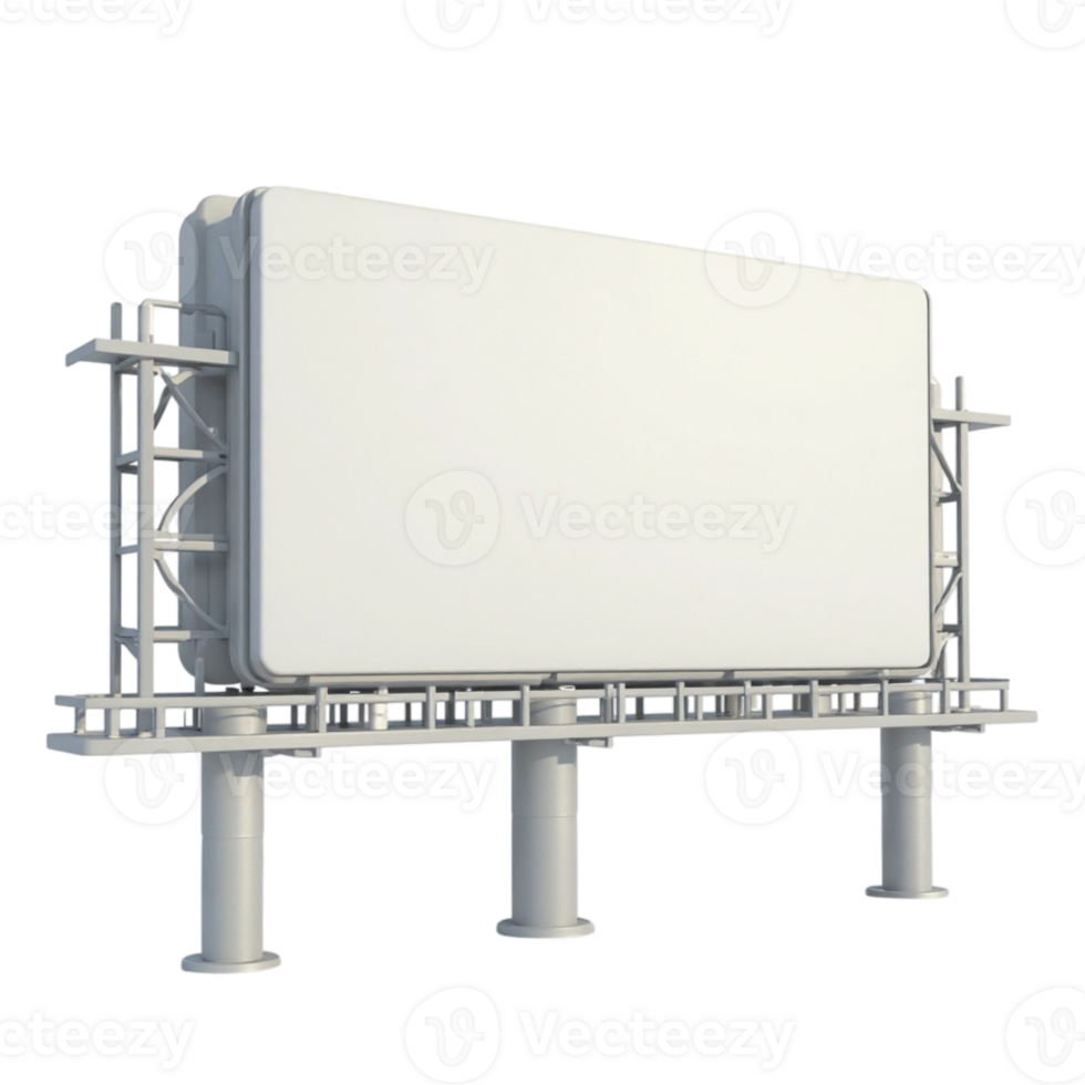 Large Blank Outdoor Billboard Display Structure Ready for Advertisement Mockup on Transparent Background png