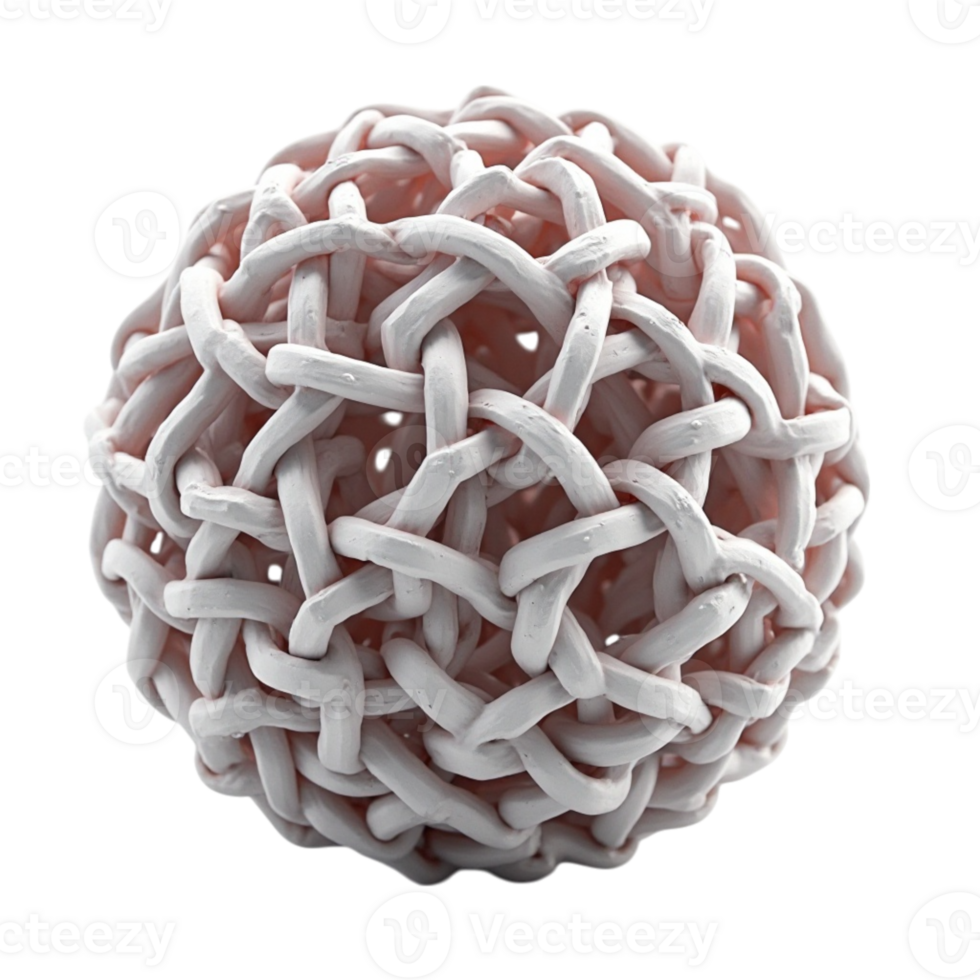 High resolution 3d illustration of a intricate abstract interwoven sphere transparent file png