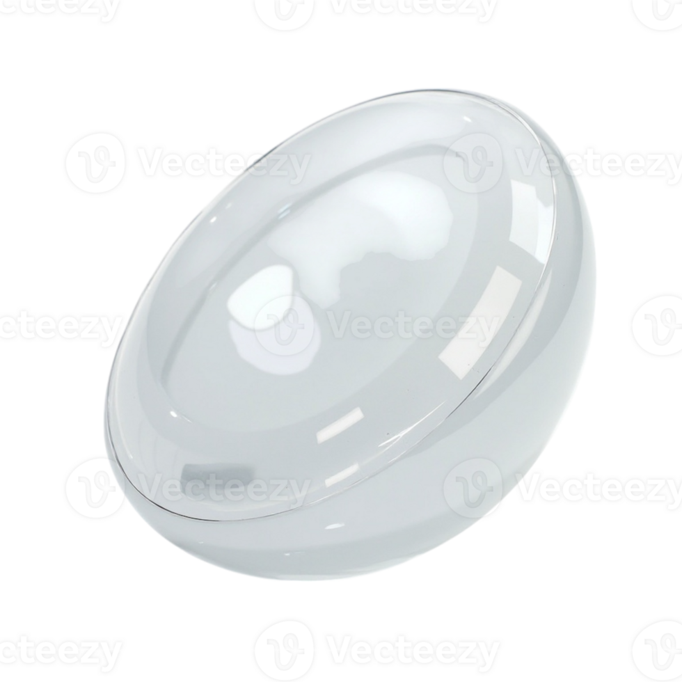 Glossy translucent white oval object with bright reflections transparent file for design png