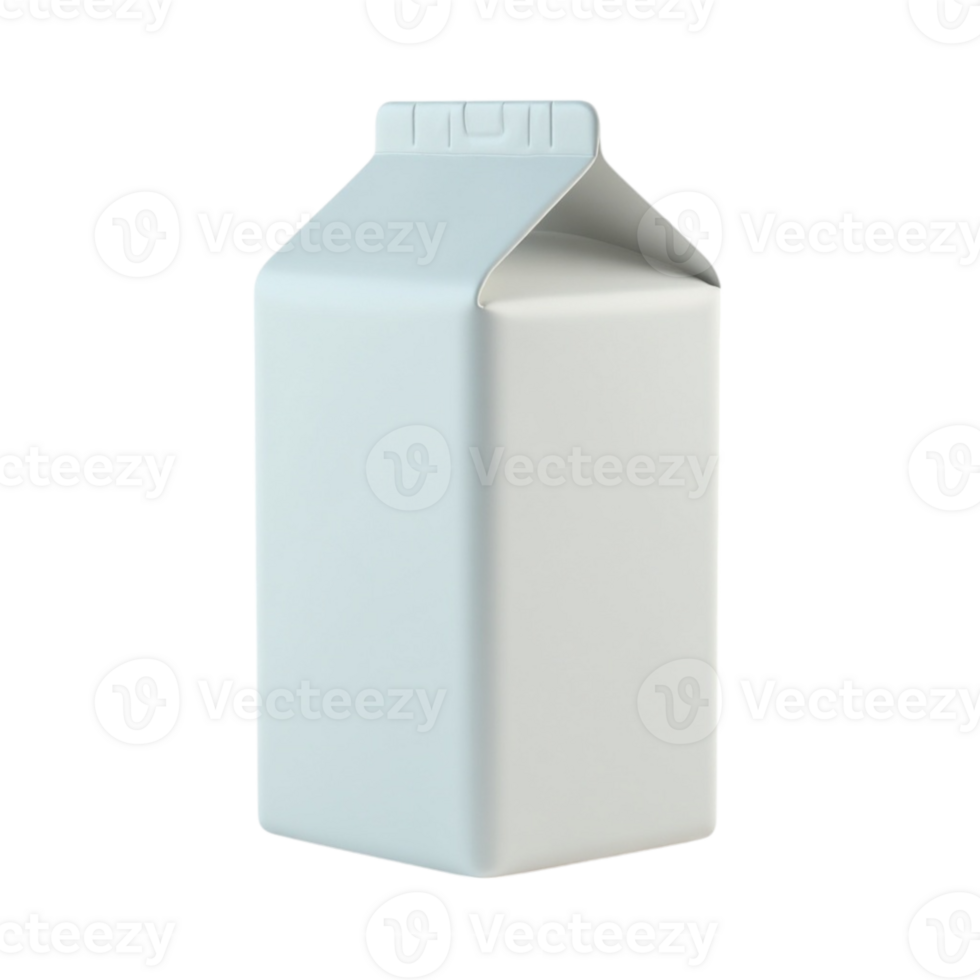 Minimalist White Gable Top Carton Packaging 3D Illustration on Transparent Background File png