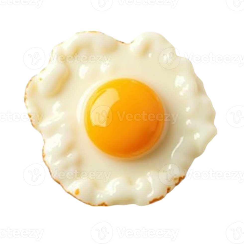 Perfectly cooked sunny-side up fried egg isolated with transparent background file png