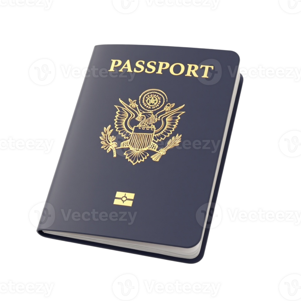 Official United States Passport Document Isolated on Transparent Background for Travel Identity Security png