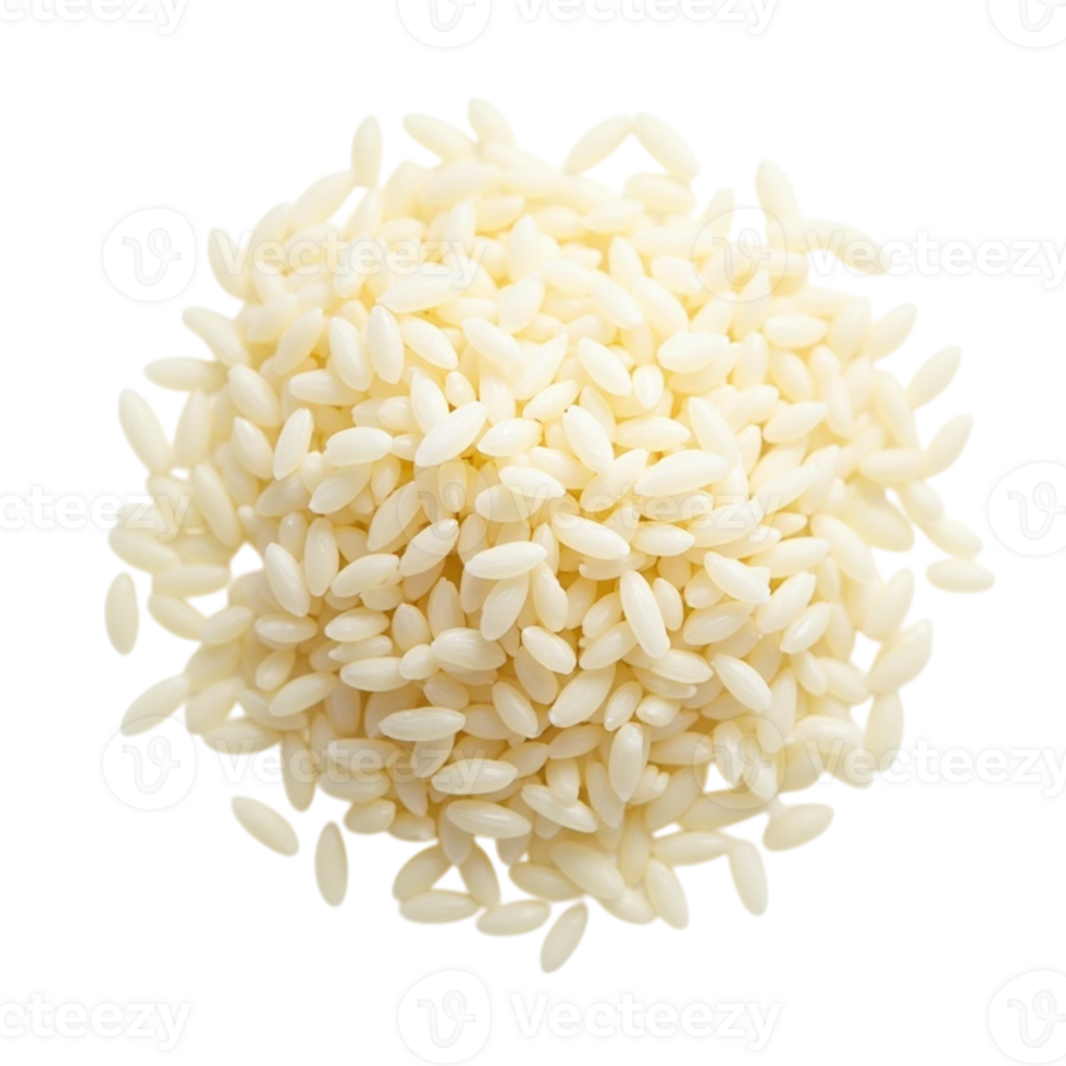 Pile of uncooked white rice grains food ingredient transparent background isolated png