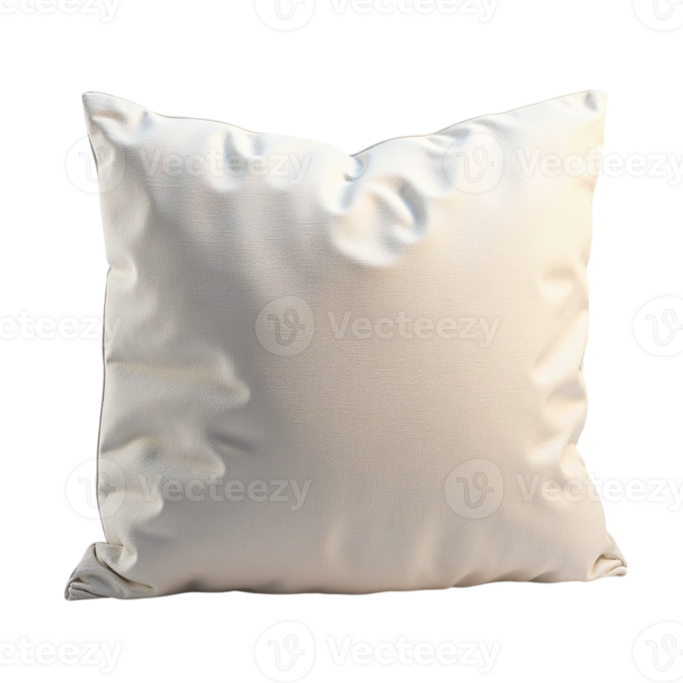 Plain White Soft Fabric Pillow Object Isolated on Transparent Background File png