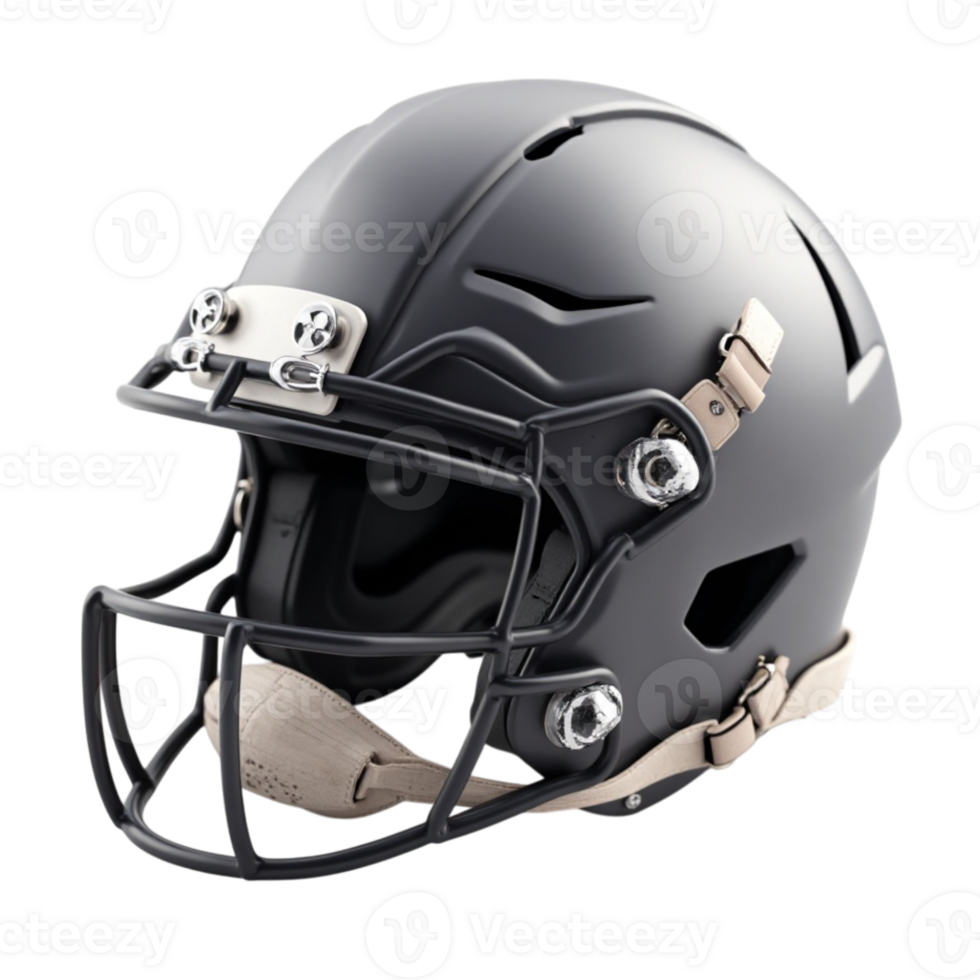 Sleek Black American Football Helmet with Transparent Background Ready for Game Day png