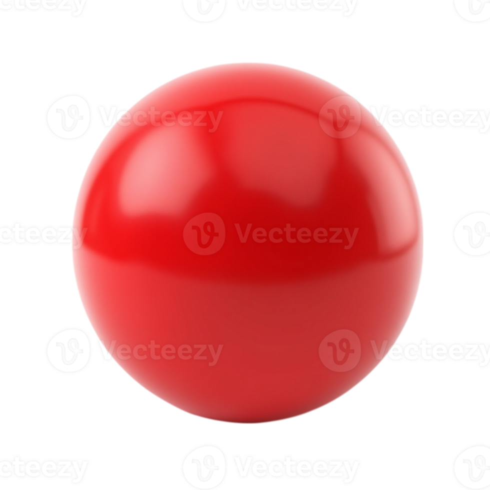 Shiny Red Sphere 3D Rendered Object with Smooth Surface and Highlight on Transparent Background png
