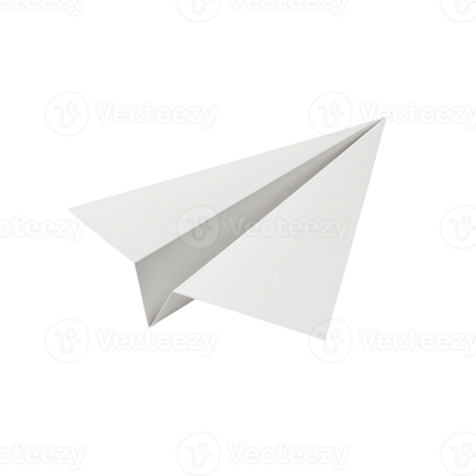 Simple White Paper Airplane Icon with Transparent Background File png