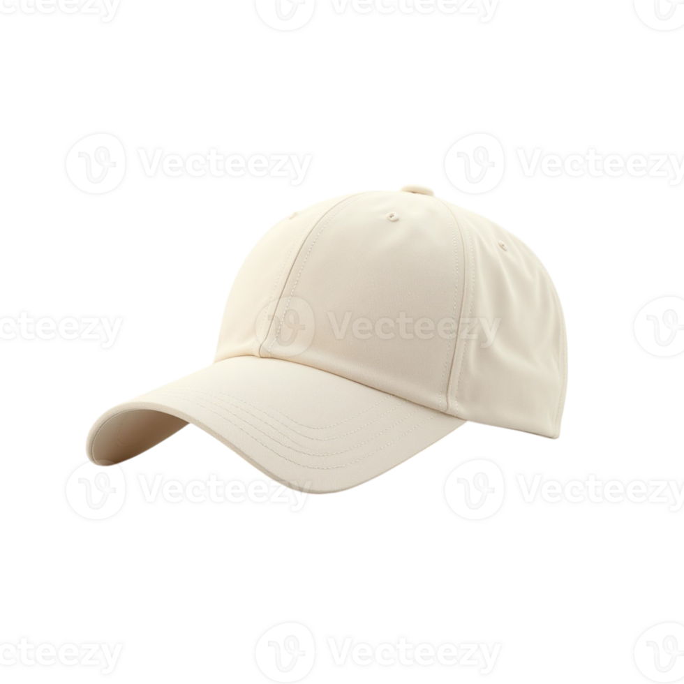 Simple light beige baseball cap mockup isolated transparent background alpha channel png
