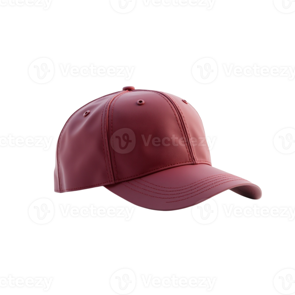 Single Isolated Red Baseball Cap on Transparent Background png