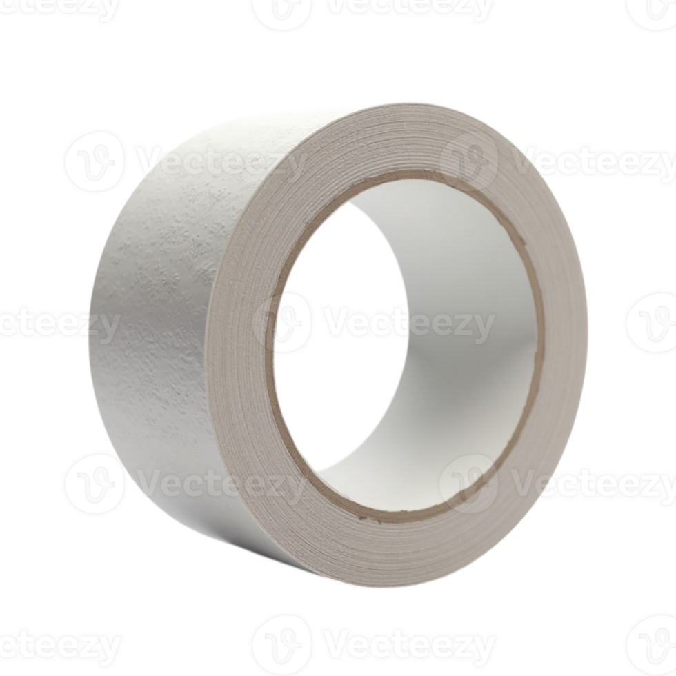 Single roll of white paper adhesive tape for masking or crafting projects png