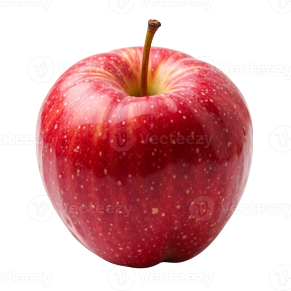 Vibrant Red Apple Studio Shot Isolated Against Black or Transparent Background png