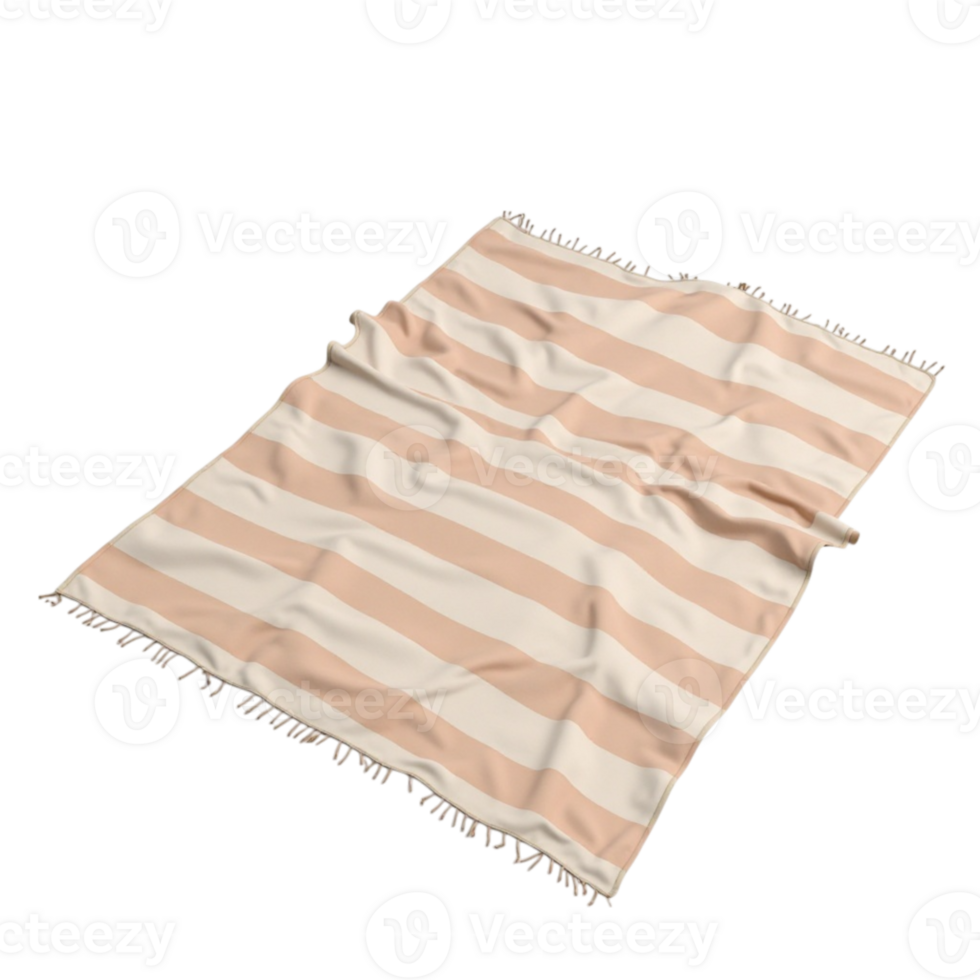 Soft Striped Blanket Isolated Object Cutout Element on Transparent Background for Design Use png