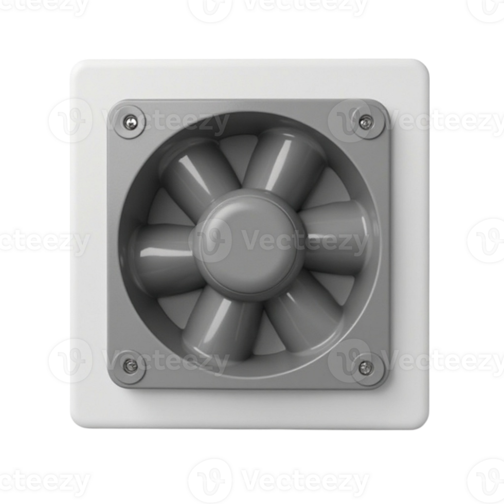 Square White and Grey Ventilation Fan or Cooler Icon with Transparent Background png