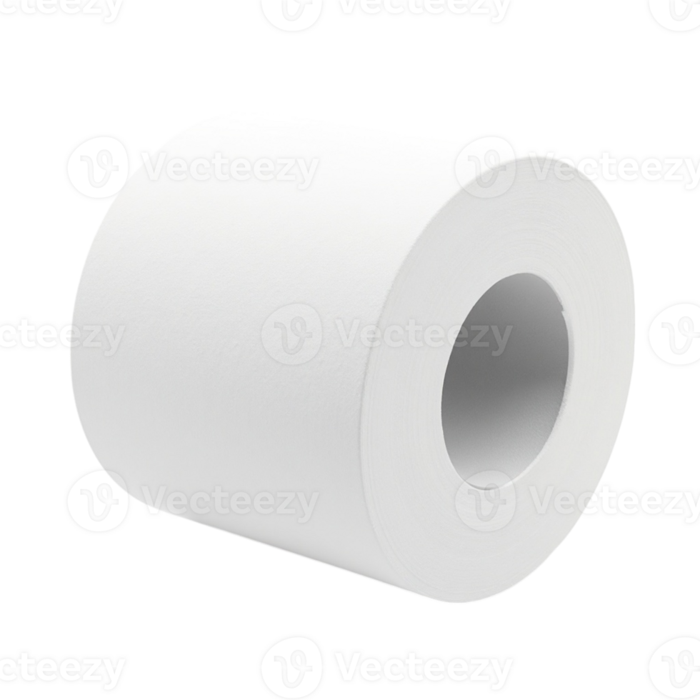 White Toilet Paper Roll Isolated on Transparent Background File Element for Graphic Design png