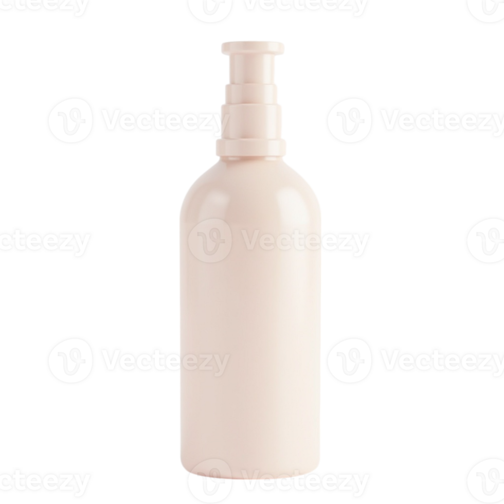 White plastic pump bottle with transparent background studio shot minimal design png