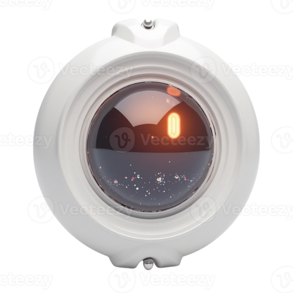 White Futuristic Lens or Portal Element with Abstract Glowing Interior isolated with Transparent Background png