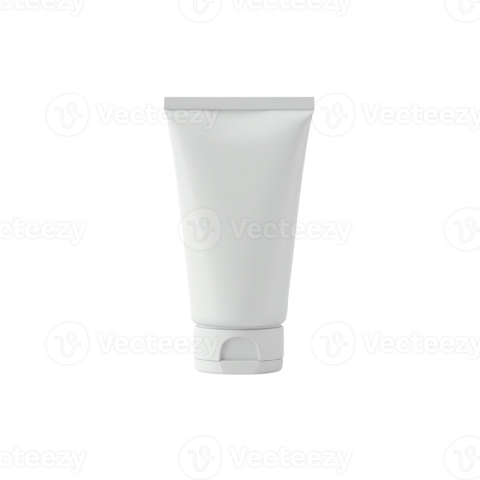 White Blank Cosmetic Product Tube Mockup Isolated with Transparent Background Studio Shot png