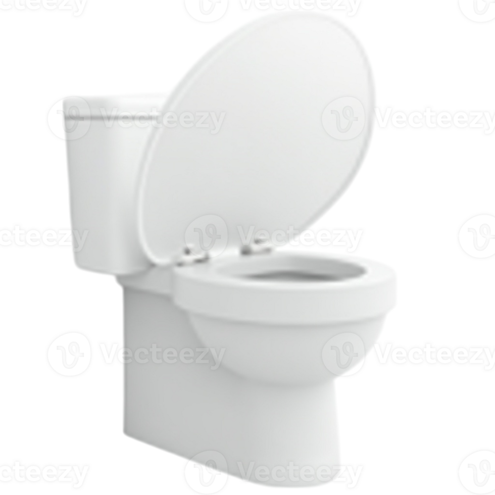 White modern toilet with lid and seat open isolated on transparent background graphic element for design png