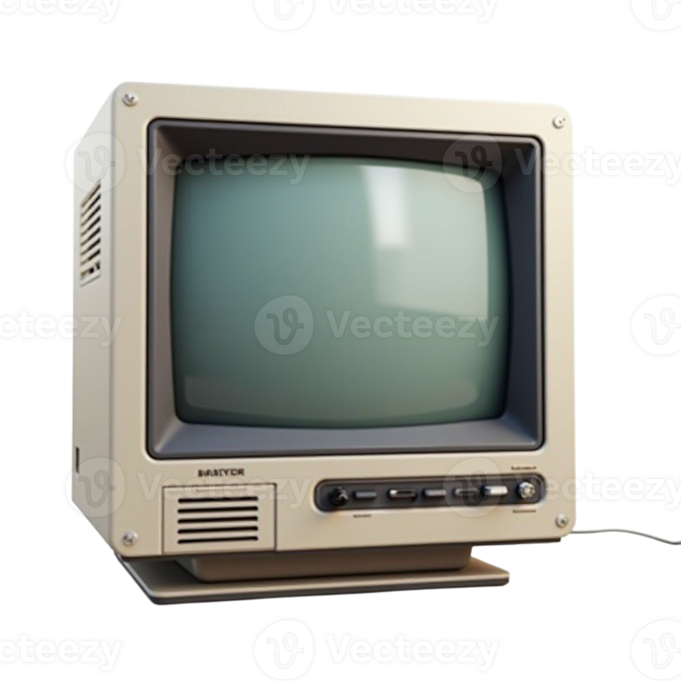 Vintage 3D Rendered Computer Monitor Terminal with Transparent Background png