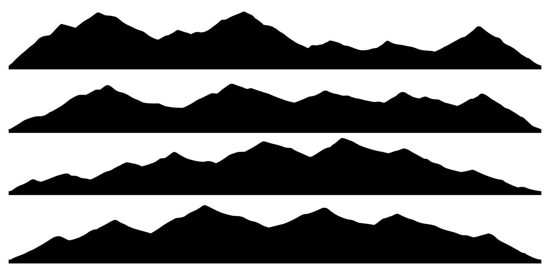 silhouettes of mountains isolated on a white background vector