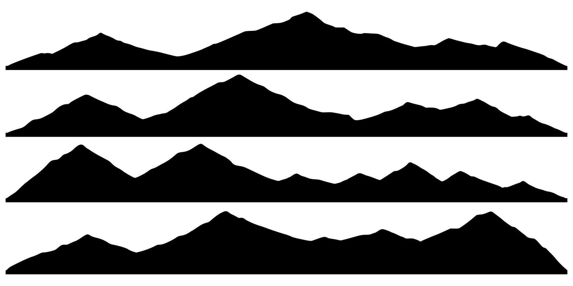 Mountains silhouettes on the white vector