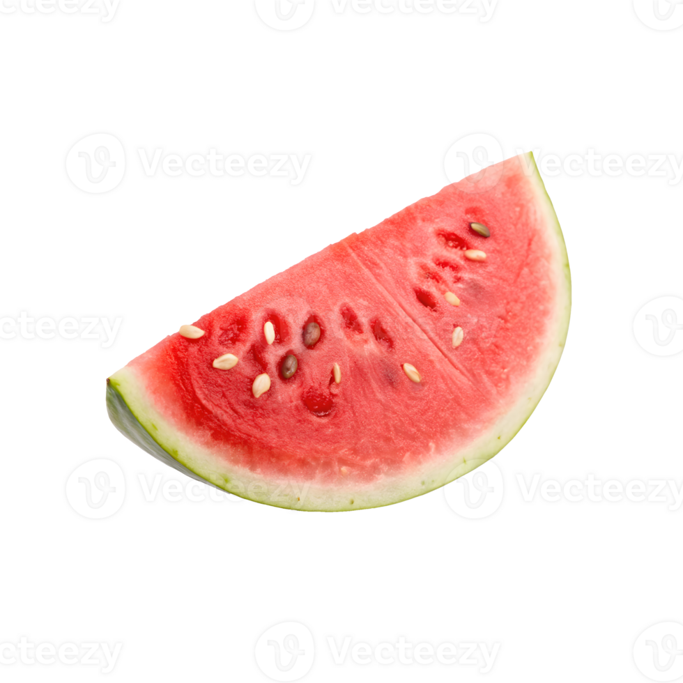 A juicy slice of fresh watermelon isolated on transparent background png