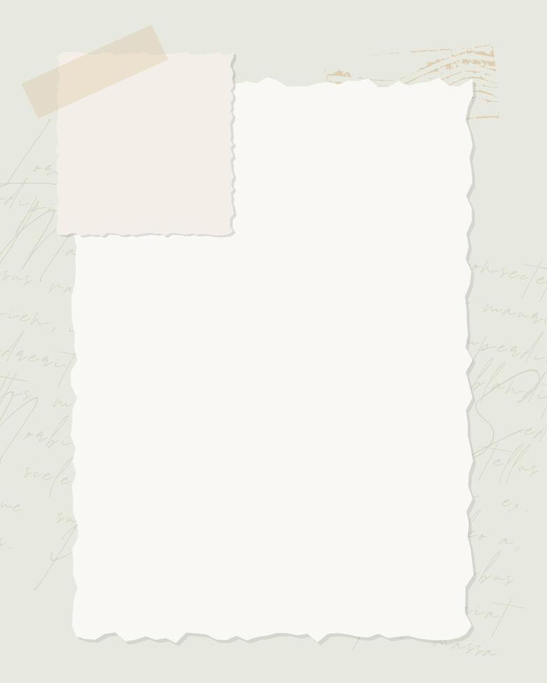 Blank vintage collage for reminder notes, to do list. Scrapbooking style. vector