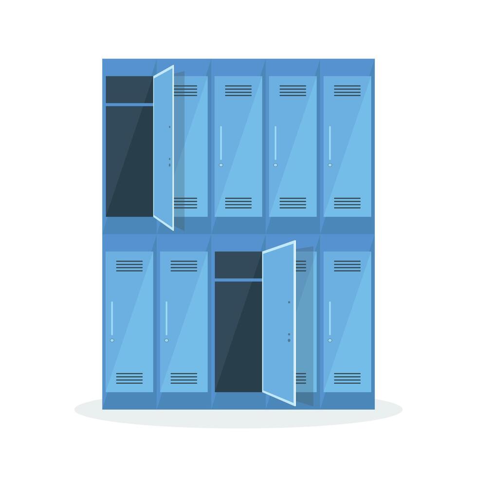 School lockers with doors icon isolated on white background. vector