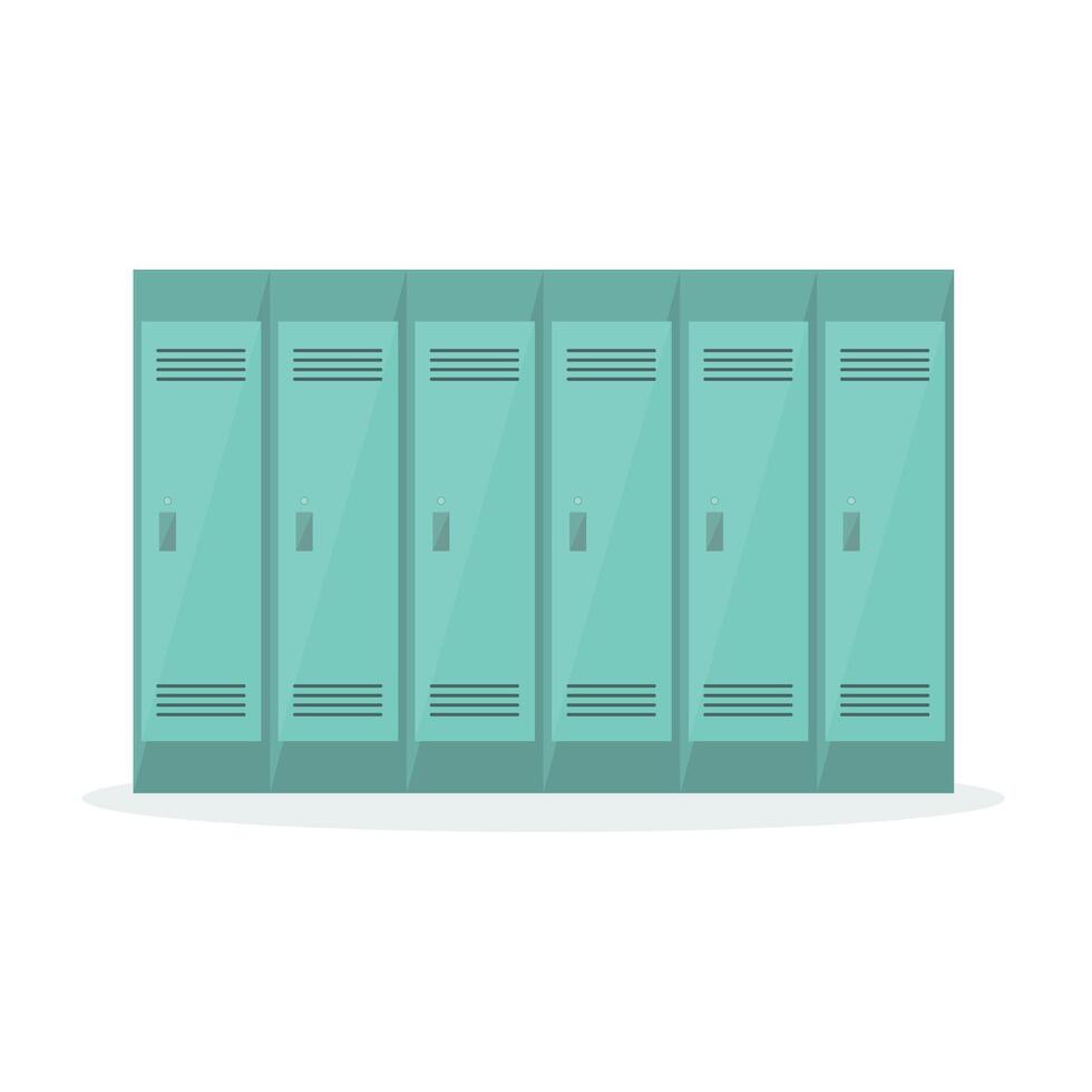 Icon of green school lockers for textbooks, things. Lockers for changing room. vector