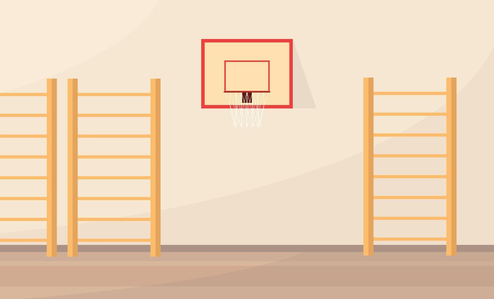 Basketball court with wooden ladders vector