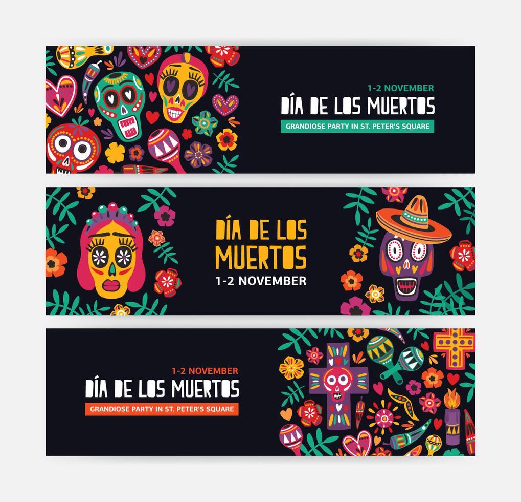 Colorful Día de los Muertos artwork vector
