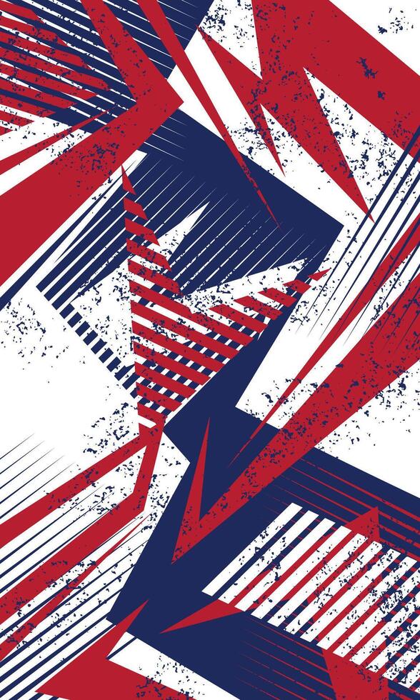 Geometric abstract design with red and blue vector