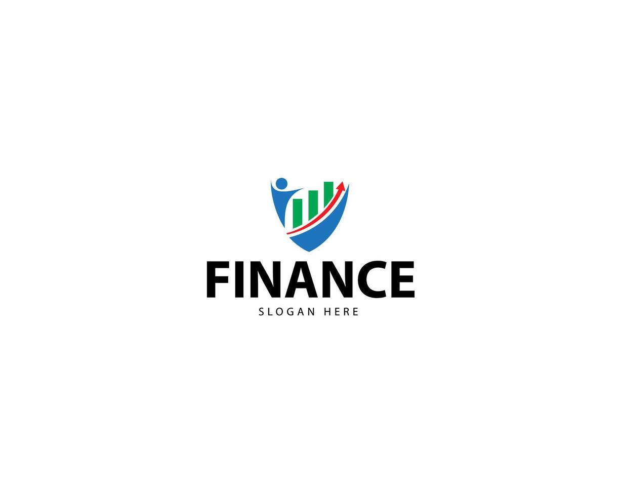 finance logo design concept creative growth arrow marketing shield wave industry vector