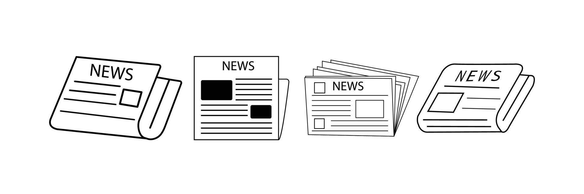 News paper icon set illustration vector