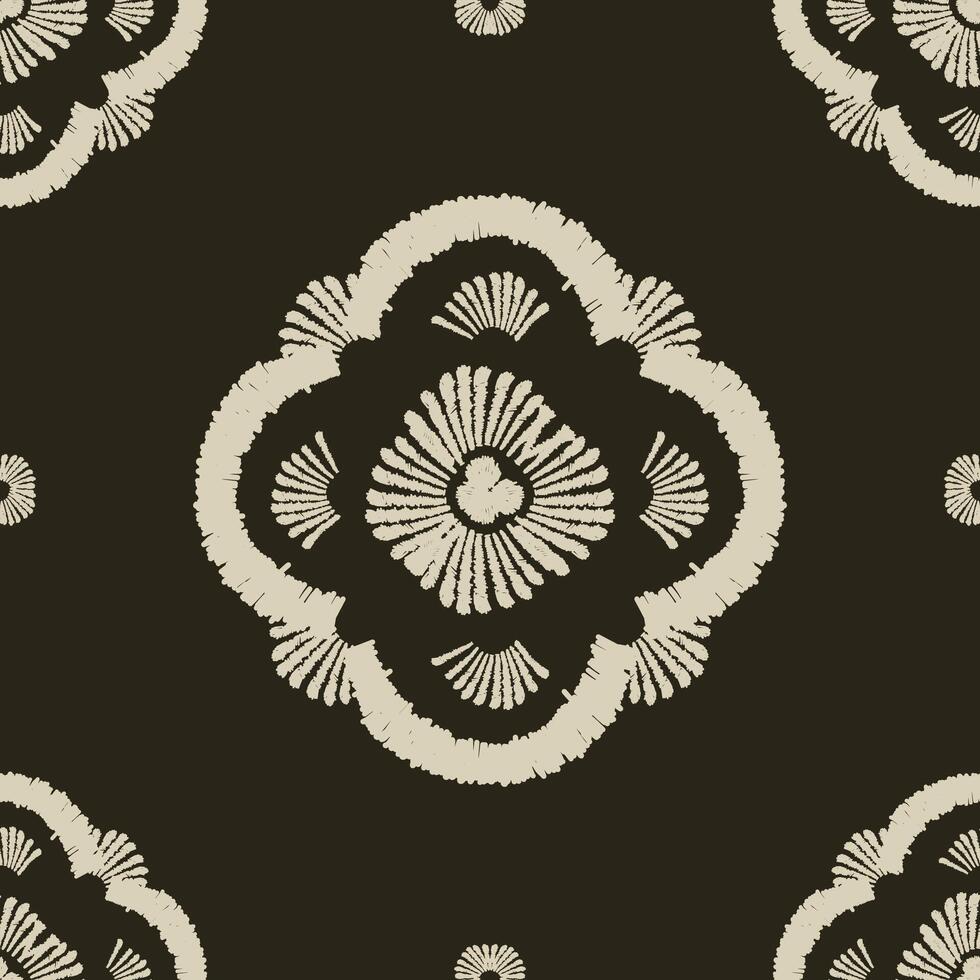 Sophisticated ikat pattern with classic damask flair vector