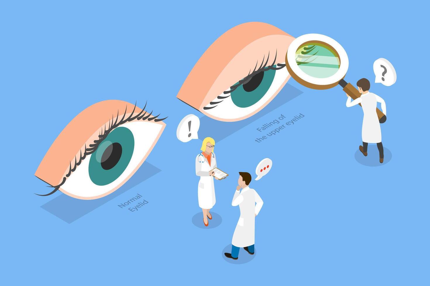 Illustration of eye anatomy and professionals vector