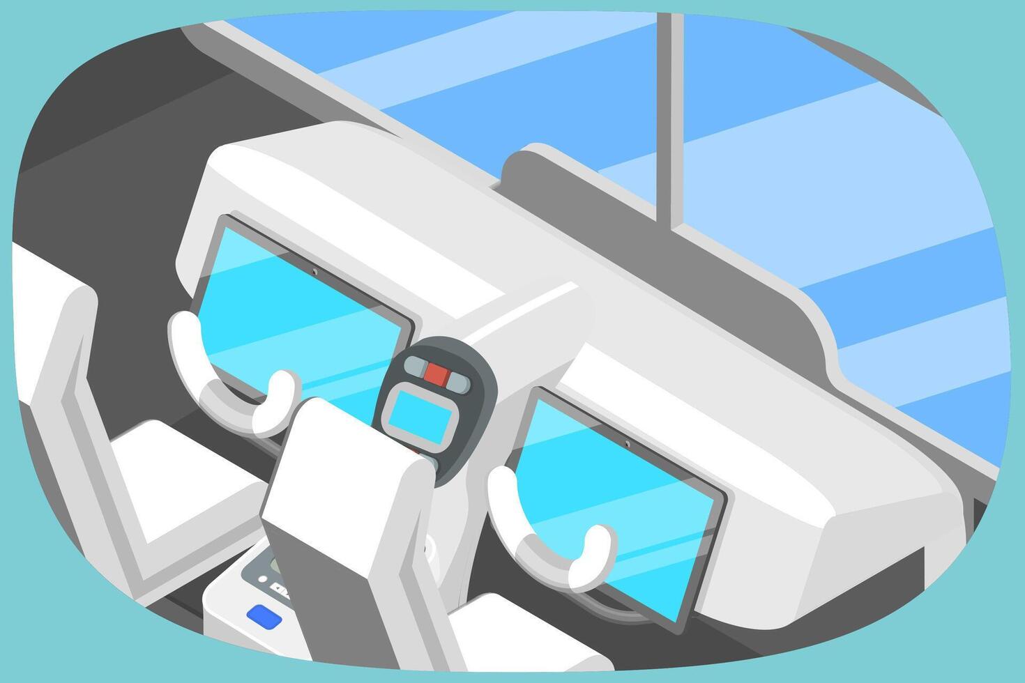 Interior view of a bus cockpit vector