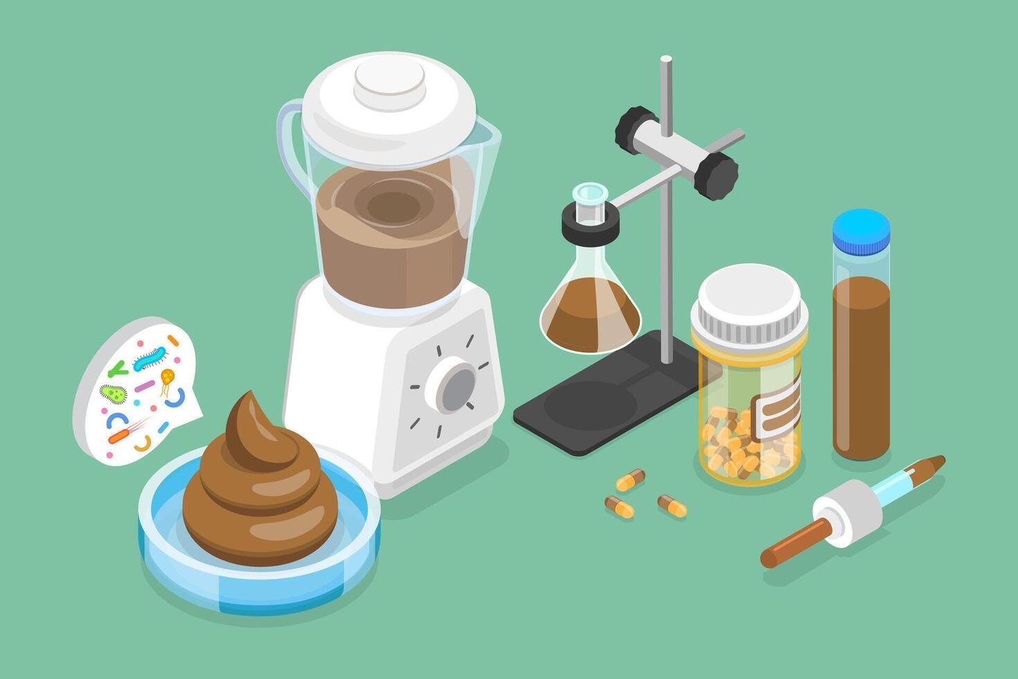 Blender and lab equipment displayed creatively vector